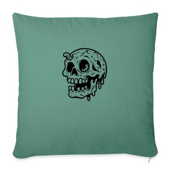 Skull Comic Art Black And White - Sofa pillowcase 17,3'' x 17,3'' (45 x 45 cm) - cypress green - Front