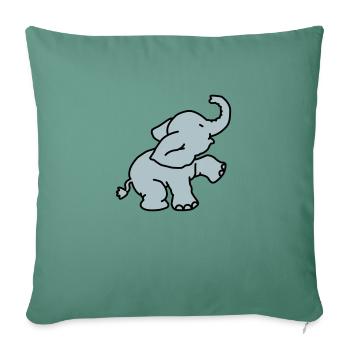 Happy Elephant (2 colors) - Housse de coussin décorative 45 x 45 cm - vert sapin - Devant