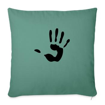 Hand Handfläche Handabdruck - Sofakissenbezug 45 x 45 cm - Tanngrün - Vorne