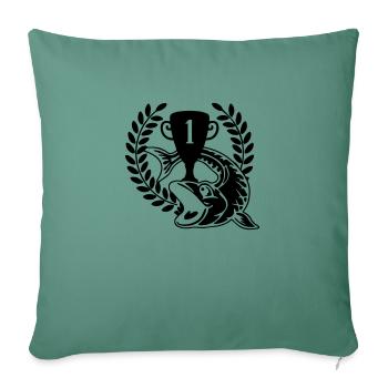 PecheurPoisson - Housse de coussin décorative 45 x 45 cm - vert sapin - Devant