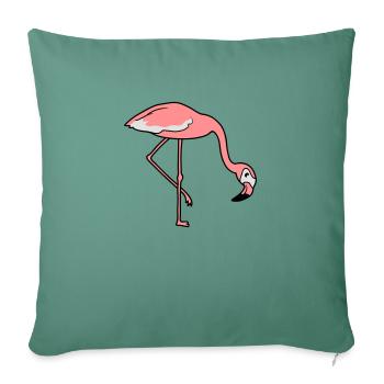 eat drink bow down flamingo clipart cartoon - Sofa pillowcase 17,3'' x 17,3'' (45 x 45 cm) - cypress green - Front