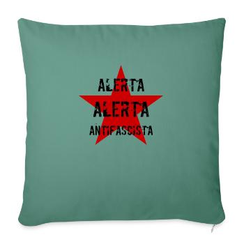 ALERTA ALERTA ACTION ANTIFASCISTE FCKNZS - Housse de coussin décorative 45 x 45 cm - vert sapin - Devant