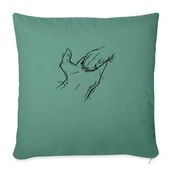 Gib Pfote Hand Hund Pfote - Sofakissenbezug 45 x 45 cm - Tanngrün - Vorne