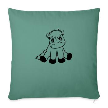 Friendly seated horse - Sofa pillowcase 17,3'' x 17,3'' (45 x 45 cm) - cypress green - Front