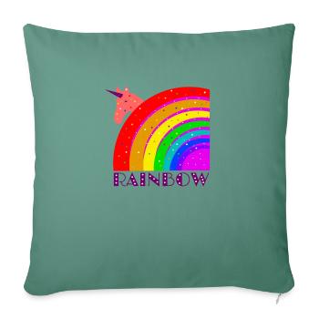 Rainbow with unicorn - Sofa pillowcase 17,3'' x 17,3'' (45 x 45 cm) - cypress green - Front