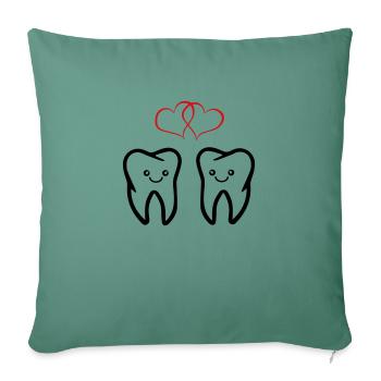 Teeth in love - Sofa pillowcase 17,3'' x 17,3'' (45 x 45 cm) - cypress green - Front