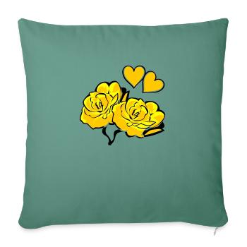 Roses - Sofa pillowcase 17,3'' x 17,3'' (45 x 45 cm) - cypress green - Front