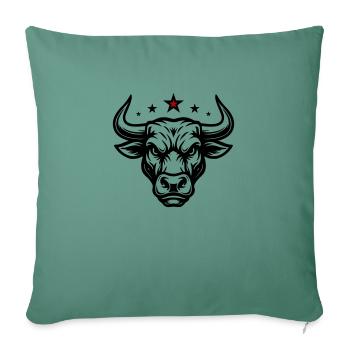 Bull Head Taurus - Sofa pillowcase 17,3'' x 17,3'' (45 x 45 cm) - cypress green - Front