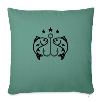 Fish hook fish - Sofa pillowcase 17,3'' x 17,3'' (45 x 45 cm) - cypress green - Front