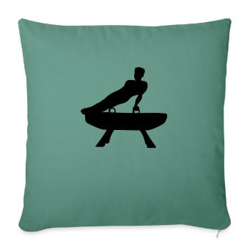 gymnastik silhouette mann auf pauschenpferd turnge - Sofakissenbezug 45 x 45 cm - Tanngrün - Vorne