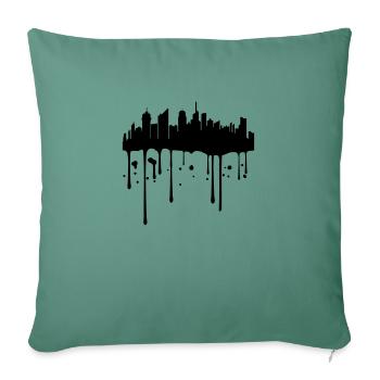 color stamp drop graffiti city metropolis sil - Sofa pillowcase 17,3'' x 17,3'' (45 x 45 cm) - cypress green - Front