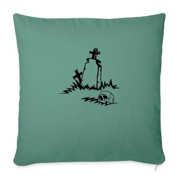 tomb fatal cross cimetiere god crane dead - Sofa pillowcase 17,3'' x 17,3'' (45 x 45 cm) - cypress green - Front