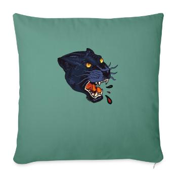 panthere black style old school tattoo - Sofa pillowcase 17,3'' x 17,3'' (45 x 45 cm) - cypress green - Front