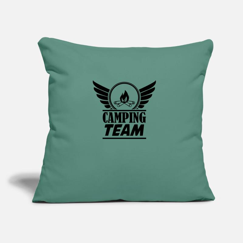 Équipe de camping Housse de coussin décorative 45 x 45 cm