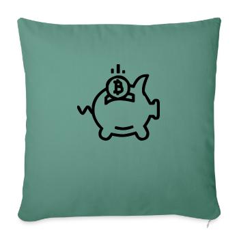 Bitcoin économie - Housse de coussin décorative 45 x 45 cm - vert sapin - Devant