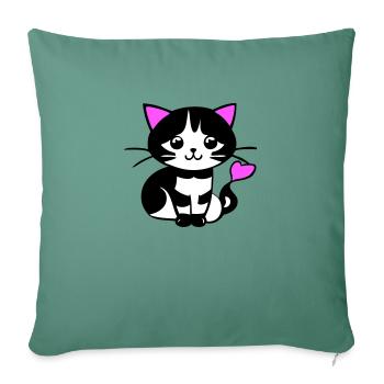Cute cat in the comic strip - Sofa pillowcase 17,3'' x 17,3'' (45 x 45 cm) - cypress green - Front
