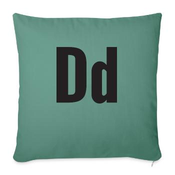 Letter D - Sofa pillowcase 17,3'' x 17,3'' (45 x 45 cm) - cypress green - Front