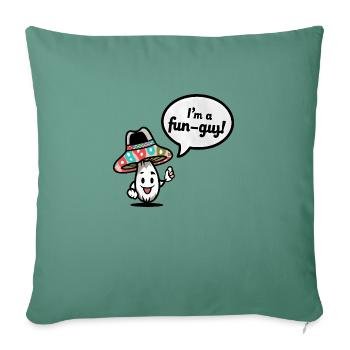 Fun-Guy Mushroom Speech Bubble Digital Art - Sofa pillowcase 17,3'' x 17,3'' (45 x 45 cm) - cypress green - Front