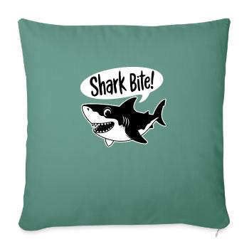 Morsure de requin ! - Drôle de requin - Housse de coussin décorative 45 x 45 cm - vert sapin - Devant