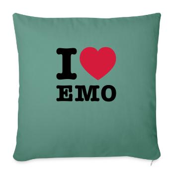 J'aime Emo 2 - Housse de coussin décorative 45 x 45 cm - vert sapin - Devant