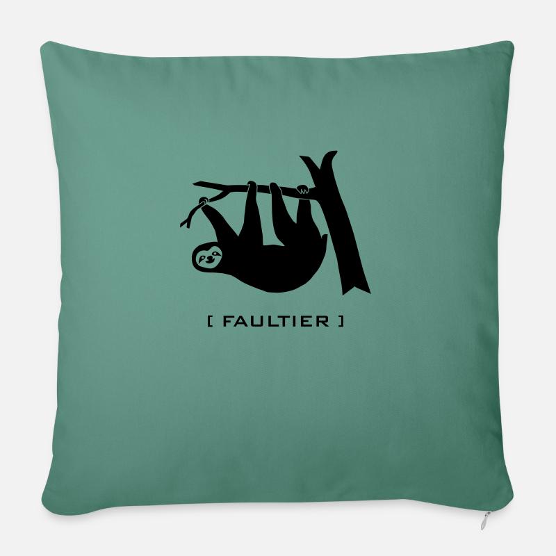 Faultier Faul Faulpelz Tier - Sofakissenbezug 45 x 45 cm - Tanngrün