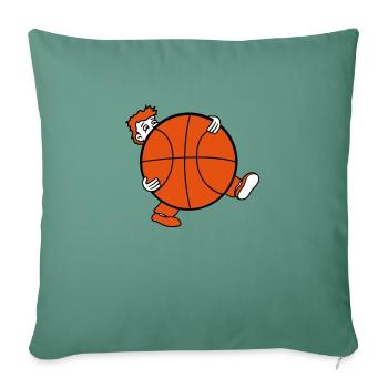 basketball sport club giant basket throw ball b - Sofa pillowcase 17,3'' x 17,3'' (45 x 45 cm) - cypress green - Front