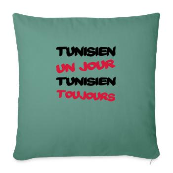 TUNISIEN un jour... - Sofakissenbezug 45 x 45 cm - Tanngrün - Vorne