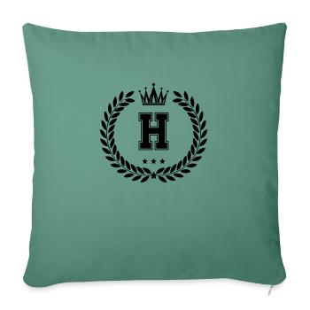 Armoiries H - Housse de coussin décorative 45 x 45 cm - vert sapin - Devant
