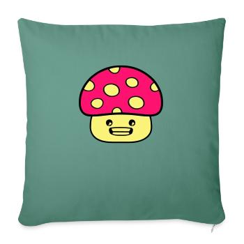 Mushroom Comic - Sofa pillowcase 17,3'' x 17,3'' (45 x 45 cm) - cypress green - Front