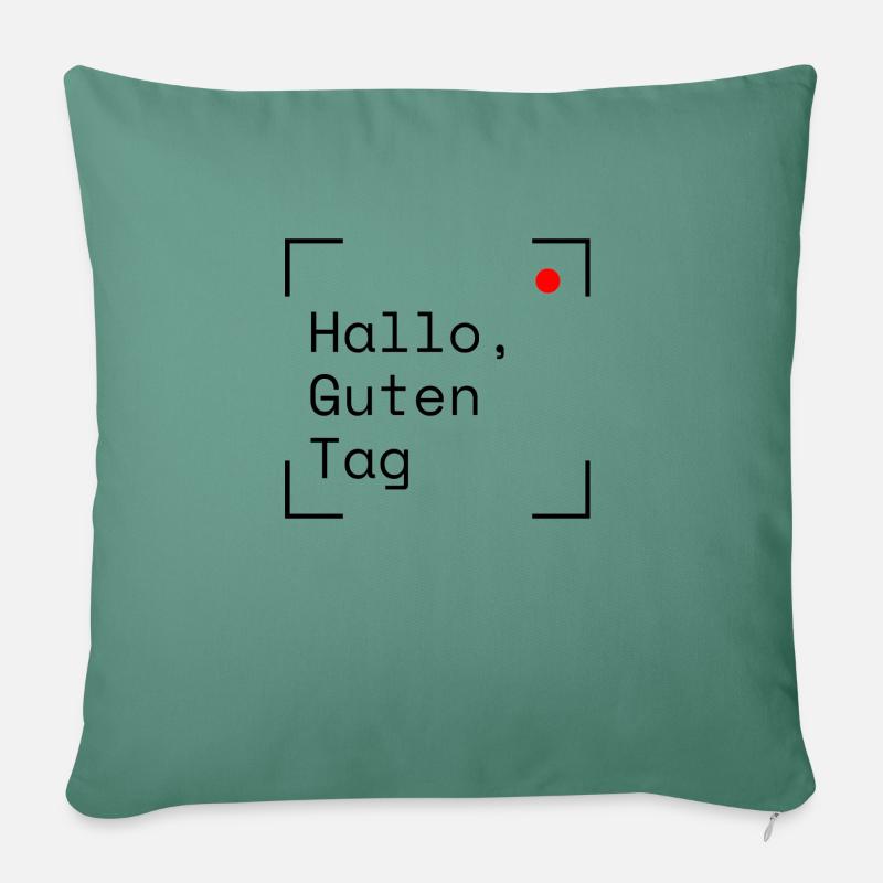 Hallo, Guten Tag - Sofakissenbezug 45 x 45 cm - Tanngrün