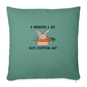Hilde Rabbit Carrot T Shirt Slogan style bande dessinée - Housse de coussin décorative 45 x 45 cm - vert sapin - Devant