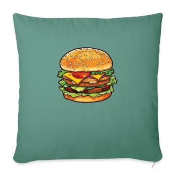 Juicy burger - Sofa pillowcase 17,3'' x 17,3'' (45 x 45 cm) - cypress green - Front