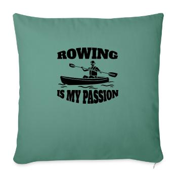 Aviron Équipe Aviron Club d’aviron Aviron - Housse de coussin décorative 45 x 45 cm - vert sapin - Devant