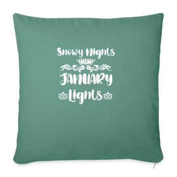 snowy nights january lights - Housse de coussin décorative 45 x 45 cm - vert sapin - Devant