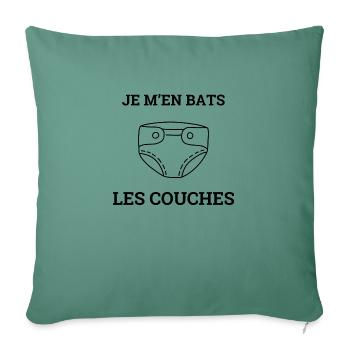 Je m'en bats les couches - Housse de coussin décorative 45 x 45 cm - vert sapin - Devant