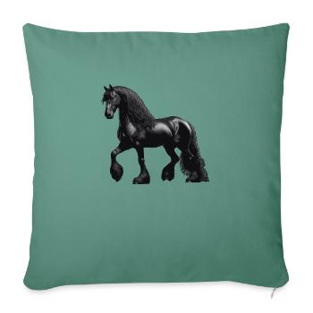 Spectacle équestre frison - Housse de coussin décorative 45 x 45 cm - vert sapin - Devant