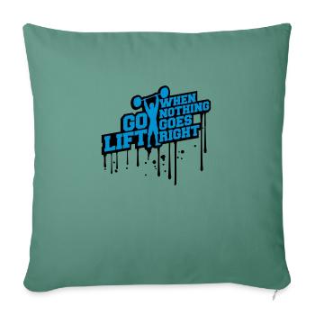 when nothing goes right go lift left graffiti trop - Housse de coussin décorative 45 x 45 cm - vert sapin - Devant