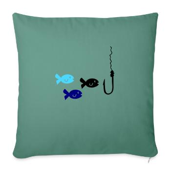 Fishing Fish - Sofa pillowcase 17,3'' x 17,3'' (45 x 45 cm) - cypress green - Front