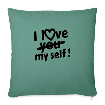 Je m’aime ! - Housse de coussin décorative 45 x 45 cm - vert sapin - Devant
