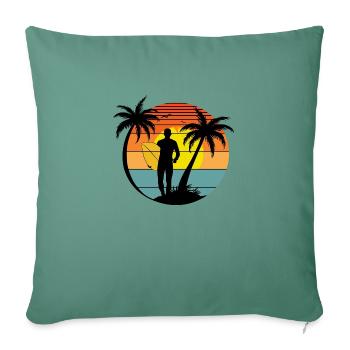 SURF STYLE - Housse de coussin décorative 45 x 45 cm - vert sapin - Devant