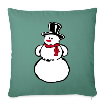 Snowman - Sofa pillowcase 17,3'' x 17,3'' (45 x 45 cm) - cypress green - Front