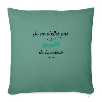 I'm gaining value - Sofa pillowcase 17,3'' x 17,3'' (45 x 45 cm) - cypress green - Front