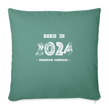 BORN IN 2024 - Sofa pillowcase 17,3'' x 17,3'' (45 x 45 cm) - cypress green - Front