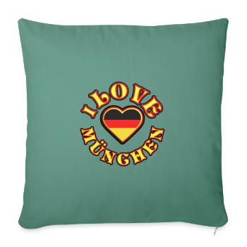I love Munich, Germany, Berlin, Hamburg - Sofa pillowcase 17,3'' x 17,3'' (45 x 45 cm) - cypress green - Front
