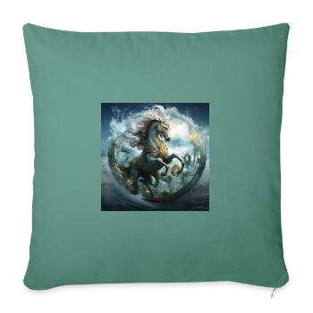 Aquarius Horse - Sofa pillowcase 17,3'' x 17,3'' (45 x 45 cm) - cypress green - Front