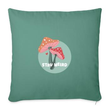 Restez bizarre champignons - Housse de coussin décorative 45 x 45 cm - vert sapin - Devant