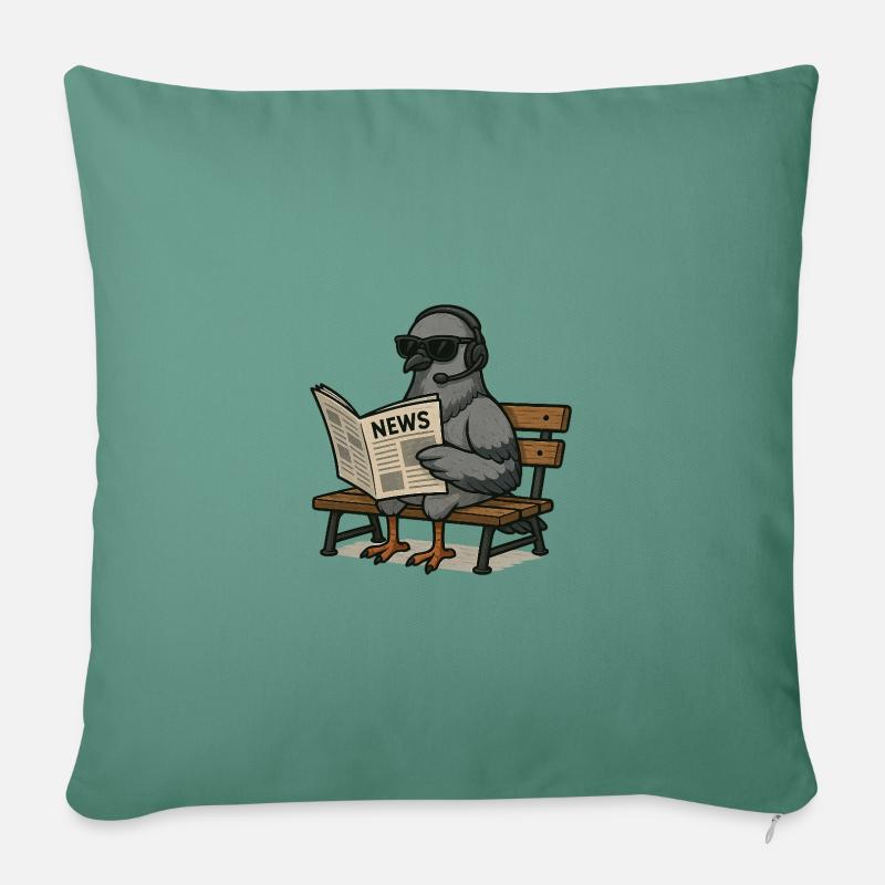 Colombe espionne - Housse de coussin décorative 45 x 45 cm - vert sapin