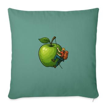 Mountaineers and a green apple - Sofa pillowcase 17,3'' x 17,3'' (45 x 45 cm) - cypress green - Front