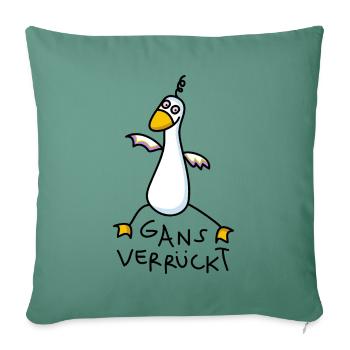Gans verrückt - Sofakissenbezug 45 x 45 cm - Tanngrün - Vorne