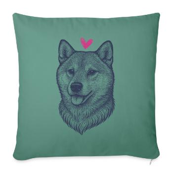 Shiba Inu – Proud, Smart & Super Cute - Sofa pillowcase 17,3'' x 17,3'' (45 x 45 cm) - cypress green - Front
